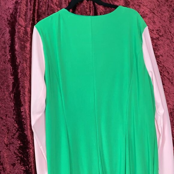 Kasper Color Block Tie Neck Bodycon Dress - Picture 7 of 7